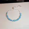 [Corrente de Diamante Arco-Íris] Pulseira de zircônia torcida em cruz com ajuste, uma pulseira luxuosa e de alta qualidade, uma joia delicada e moderna