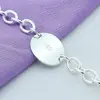 Joyería de Jade de Comercio Exterior Chapado en Cobre con Plata 925 Pulsera de Colgante Redondo con Broche de Camarón de Moda Cadena de Venta Caliente Tk Xiyin Temu