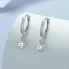 Brincos de diamante de zircão de cinco garras de prata esterlina 925, brincos femininos simples, todos os tipos de zircão, joias de orelha elegantes e de personalidade