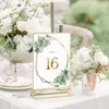 Cartão de Mesa Acrílico com Borda Dourada, Placa de Mesa Dourada, Cartão de Mesa de Casamento, Placa de Mesa Autoportante Personalizada, Cartão de Mesa Triângulo de Exibição Dupla Face, Transfronteiriço
