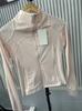 Ropa Protectora Solar UPF50 LULU para Mujer, Delgada, Ajustada, con Cuello, Anti-ultravioleta, Seda de Hielo, Transpirable, Ropa Exterior, Chaqueta de Yoga