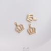 Colgante de Corona de Circonita con Conservación de Color Relleno de Oro de 14K Arcoíris Flor Pequeña Forma de Pez Pendientes DIY Hebilla de Oreja Pulsera Colgante de Joyería