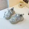 Tênis Dad Florais Novos para Meninas Primavera e Outono, Solado Macio, Antiderrapante, Malha Respirável, Tênis Esportivos Casuais Versáteis para Corrida