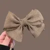 Pinza para el pelo de gasa con lazo de lunares estilo francés, diseño nuevo, elegante y voluminosa pinza para coleta, pinza vertical para la parte posterior de la cabeza, accesorio para el cabello para mujer