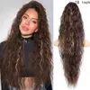 Peluca Yuan Yang 18 pulgadas Peluca de Cola de Caballo para Mujeres, Rizos de Lana Cabello Largo y Rizado, Peluca de Cola de Caballo Onda de Maíz Onda de Agua para Mujeres