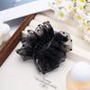 Pinza para el cabello de chifón estampado de alta gama con arrugas para mujer, pinza grande para la parte posterior de la cabeza, accesorio para el cabello tipo clip de tiburón, nuevo estilo 2025