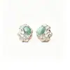 Aretes Irregulares de Arenisca Azul Natural y Amazonita, Simples y de Moda, Aretes de Alta Gama y Personalizados, Accesorios de Celebridades de Internet de Moda