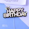Bandeirinha de Decoração de Bolo Encaixável de PU Feltro Coroa Príncipe fada um ano Deus da Festa Cartão FELIZ aniversário