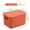 Caja de almacenamiento de plástico color Morandi caja de almacenamiento para armario ropa interior pantimedias caja de almacenamiento para snacks juguetes con tapa caja de almacenamiento