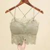 Camisola de encaje con hermoso diseño en la espalda para mujer, pura y sexy, adecuada para usar como prenda exterior o interior, con copas incorporadas, talla grande, fina y transpirable para el verano
