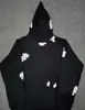 Sudadera de moda europea y americana transfronteriza con estampado de anillo de espuma y diseño de flor de kapok, conjunto de sudadera con capucha casual de rizo ligeramente cepillado