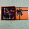Caja de Regalo de Cumpleaños Festivo con Lazo Naranja, Caja de Regalo para Recuerdos, Bufanda, Cartera, Caja de Empaque para Pijamas con Ribete Dorado Naranja