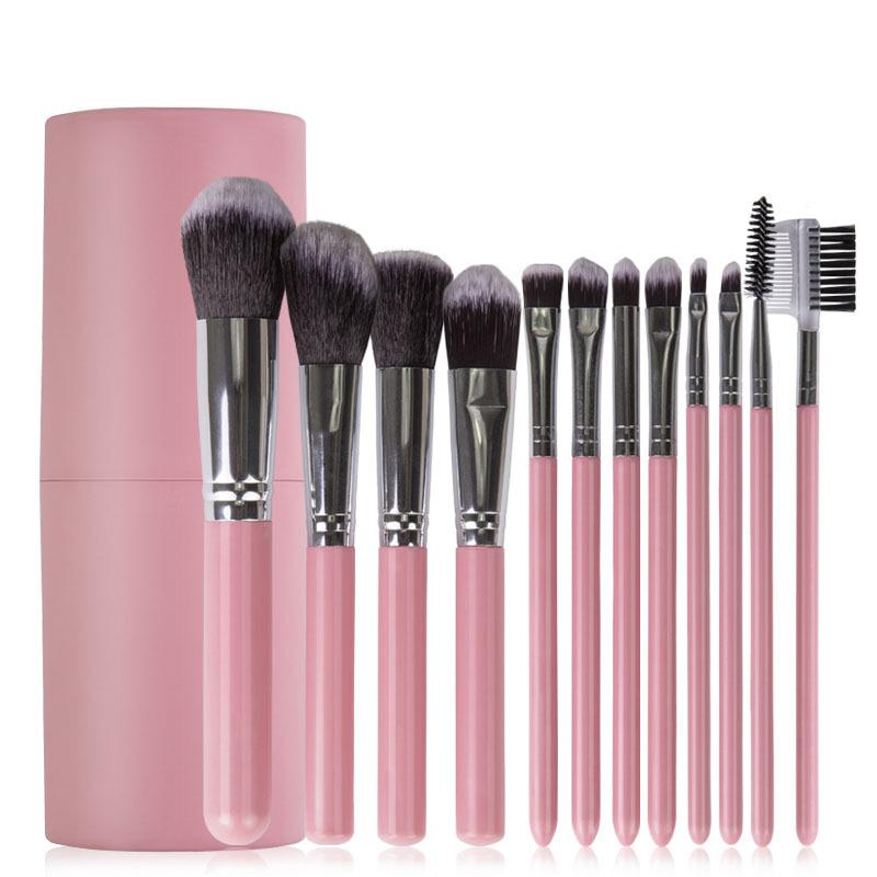 12pcs Pink Makeup Brushes Set