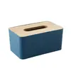 Caja de Pañuelos Cubierta de Madera Simple Hogar Sala de Estar Comedor Mesa de Centro Escritorio Caja de Almacenamiento de Servilletas Creativa Bambú y Madera Caja de Papel