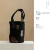 Bolsa de almacenamiento cilíndrica de tela para juego de té, bolsa para juego de té de viaje al aire libre, bolsa de almacenamiento para juego de té de una tetera y tres tazas