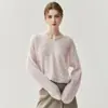 Solto e emagrecedor~ Suéter de seda e cashmere para mulheres, cobre a pele, design vazado, novo estilo outono e inverno, suéter de malha com gola, pulôver, transfronteiriço