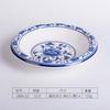 Venta al por mayor de fábrica porcelana azul y blanca Tazón para fideos plato disco encaje de onda china hotel A5 vajilla de melamina imitación porcelana