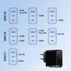 Cargador inteligente de múltiples puertos 2C1A de nitruro de galio de 40W, calibre europeo, QC3.0 + PD20W, doble C, carga independiente