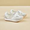 Zapatos de Verano para Mujer Moda Fondo Suave Zapatos de Frijol Slip-on con Cordones Boca Baja Zapatos Forrest Gump Delgados Transpirables Zapatos Blancos