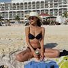Traje de Baño Bikini para Mujer Vacaciones en la Playa Brazaletes de Acero Negro Fruncido Talla Pecho Sexy Picante Traje de Baño para Aguas Termales Bikini