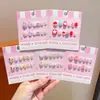 Uñas Portátiles para Niños, Pegatinas de Uñas Dulces y Lindas para Niñas Pequeñas, Decoración Estéreo, Regalo de Arte de Uñas de Princesa para Niñas