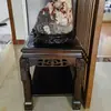 Oferta especial: Suporte de Flores de Madeira Maciça Feito de Madeira de Ulmeiro, Suporte de Plantas Estilo Chinês, Suporte de Chão Quadrado de Madeira para Bonsai, Montado Completamente