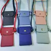 Bolsa Transversal Simples com Padrão de Lichia, Capa para Celular, Porta-Cartões, Porta-Moedas Portátil Fashion, Estilo Minimalista, Ultra Fina