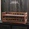 Suporte de panela de camada dupla de nogueira preta norte-americana Suporte de armazenamento de nogueira sul-americana Suporte de armazenamento de conjunto de chá kung fu Suporte de bule de areia roxa