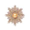 Corsage Elegante Personalizado Diamante Zircón Perla Copo de Nieve Estrella Broche Elegante Botón para Cárdigan Traje de Mujer