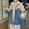 Abrigo de Lana de Cordero para Hombre Estudiantes de Secundaria y Preparatoria Adolescentes Ropa de Invierno Marca de Moda Cuello de Felpa de Cordero Forro Polar Abrigo de Algodón Engrosado