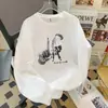 Camiseta de manga larga para mujer, moderna, transfronteriza, cuello redondo, hombros descubiertos, estilo oscuro, comercio exterior, top casual holgado personalizado europeo y americano