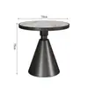 Mesa de Café Pequeña Nórdica de Lujo Ligero, Mesa Lateral para Sofá, Mesa de Esquina para Sala de Estar del Hogar, Mesa Redonda Pequeña Moderna Minimalista de Pizarra y Mármol