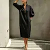 Moda Femenina Europea y Americana Nueva de Verano Vestido Sencillo Casual Holgado Vestido Largo
