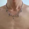 Collar de Acero de Titanio para Hombre, Marca de Moda, Punk, Hip-Hop, Borlas, Remaches, Lujo Accesible, Diseño de Nicho, Cadena para Clavícula que No se Desvanece, Versátil para Mujer