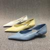 Estação Europeia Sapatos Femininos 2024 Primavera e Outono Novidade Moda Oleado Vazado Salto Gatinho Sapatos Femininos Bico Fino Confortáveis Salto Baixo Sapatos de Camada Única