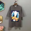 Camiseta de manga corta para mujer 2024 Nueva estilo coreano Verano Estampado de dibujos animados Holgada Versátil Informal de longitud media para mujer Moderna