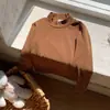 Ropa para niños, camiseta para niños, 26 nueva prenda básica de otoño de manga larga, top de cuello medio alto para niños, top para niñas, capa interior engrosada