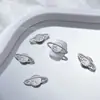 1000 Piezas de Decoraciones de Moños para Uñas de Aleación Mixta, Moños de Cinta Huecos, Pedrería Plateada para Uñas, Al por Mayor