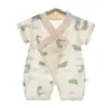 Mameluco de Bebé Verano Algodón Puro Ropa de Manga Corta para Niñas Bebés Mono Delgado Ropa Estilo Monje para Recién Nacidos Conjunto de Verano