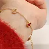 Novo Bracelete de Cinco Cabaças Micro-Incustado Estilo Chinês, Joia Versátil de Ouro Areia de Luxo Leve Nicho para o Dia a Dia