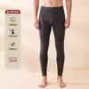 Pantalones de Otoño Térmicos Cepillados de Alta Elasticidad para Hombre Temporada de Invierno Pantalones Cálidos sin Costuras Cintura Media Forrados de Polar Engrosados Tallas Grandes Ropa Interior Calzoncillos