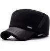 Nuevo sombrero de ala plana con forro polar para hombre para otoño e invierno, sombrero deportivo casual con forro polar, engrosado, cálido, protector de orejas, cortavientos