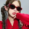 Gafas de Sol de Chica Popular Estilo Europeo y Americano, Gafas de Sol Anti-UV, Gafas de Sol Cat-Eye Versátiles Retro Transfronterizas, Envío Gratis F