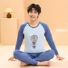 Conjunto de ropa interior térmica de otoño e invierno para niños, capa base cálida de algodón puro para bebés y hombres