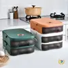 Caja de Huevos para Mantener Frescos en el Refrigerador, Caja de Almacenamiento de Huevos de Plástico de Grado Alimenticio, Tipo Cajón, Gran Capacidad, Rodamiento Automático