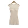 Falda de Malla con Empalmes Ajustada al Cuerpo para Mujer en Verano, Estilo Nuevo con Copas para Realzar el Busto y Mostrar la Figura, Vestido de Manga Corta