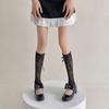 Meias Finas de Renda com Laço para Primavera e Verão Meias Empilhadas Femininas Lolita Renda Vazada Longa Manga Japonesa de Ballet