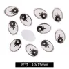Zapatos Planos Blancos y Negros Estampado de Pestañas Ojos de Dibujo Animado Acrílico Ovalados Ojos DIY Juguete de Peluche Joyería Accesorios
