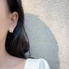 Pendientes de plata S925 con forma de aguja, estilo coreano Dongdaemun, de Internet, popular en el nicho de moda 2023, nuevos y elegantes pendientes de flores con diamantes brillantes.