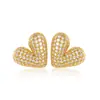 Pendientes de Aleación de Cobre Pesado con Forma de Corazón, Microincrustados con Circonita, de Lujo Ligero de Gama Alta, Versátiles para el Trabajo Diario para Mujeres